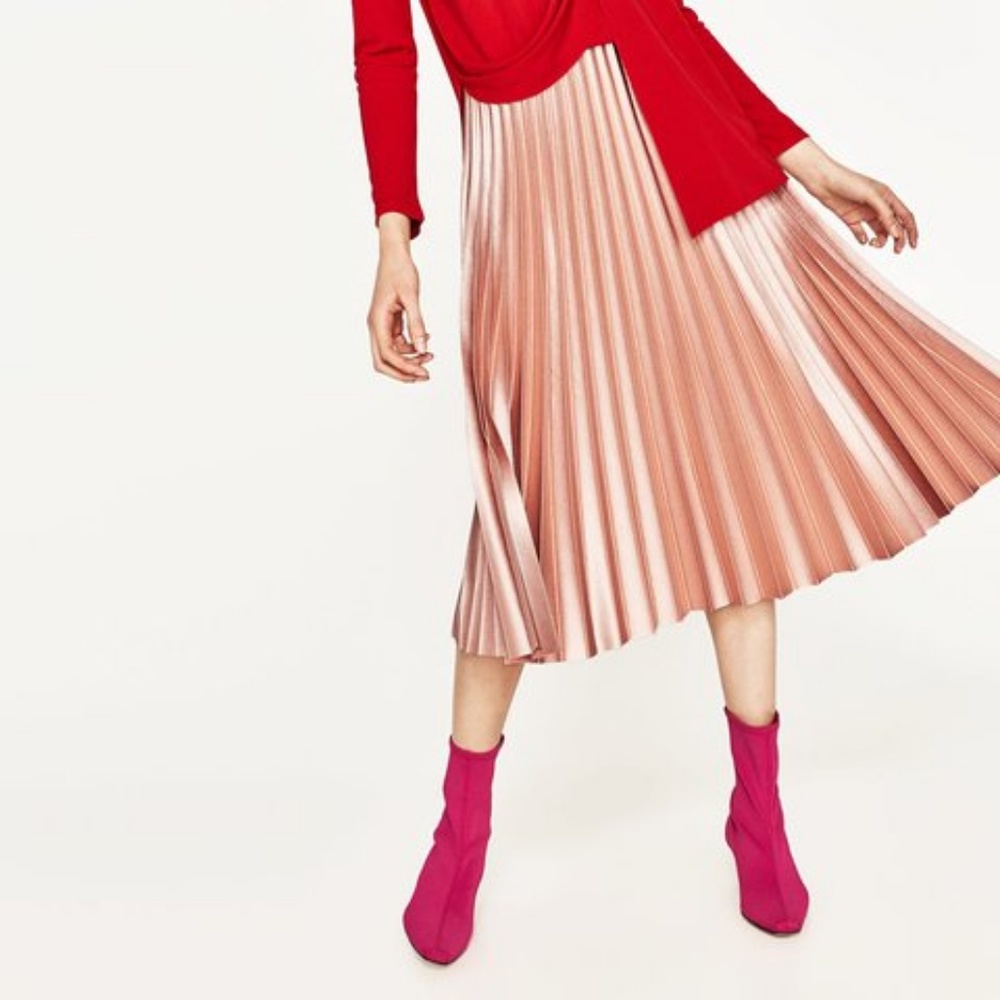 Zara Pleated Midi Skirt